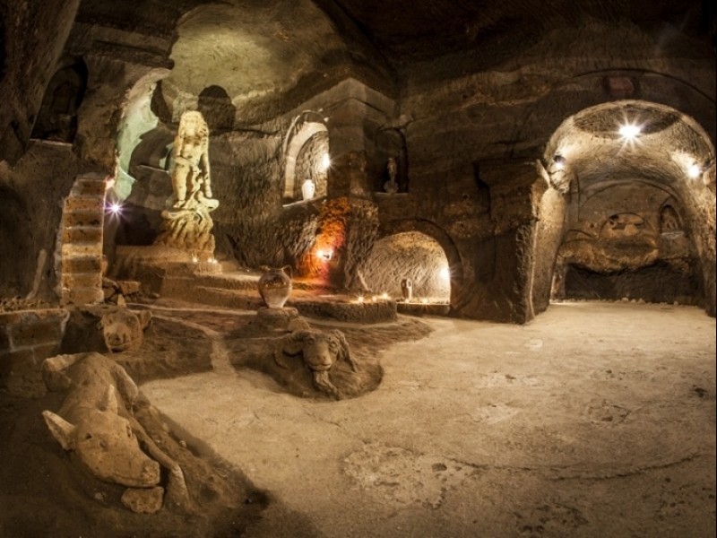 Aperitif in the famous undergound caves of Orvieto